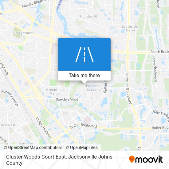 Cluster Woods Court East map
