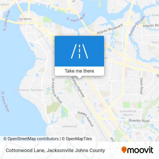 Cottonwood Lane map