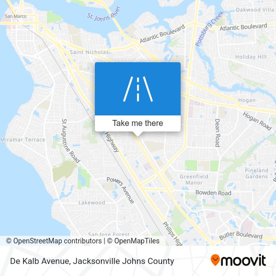 De Kalb Avenue map