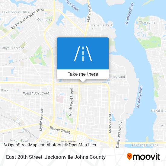 East 20th Street map