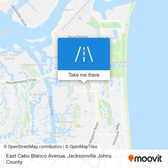 East Cabo Blanco Avenue map