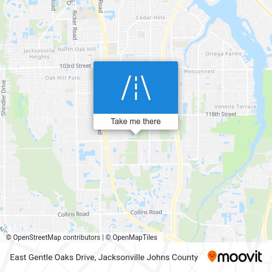 Mapa de East Gentle Oaks Drive