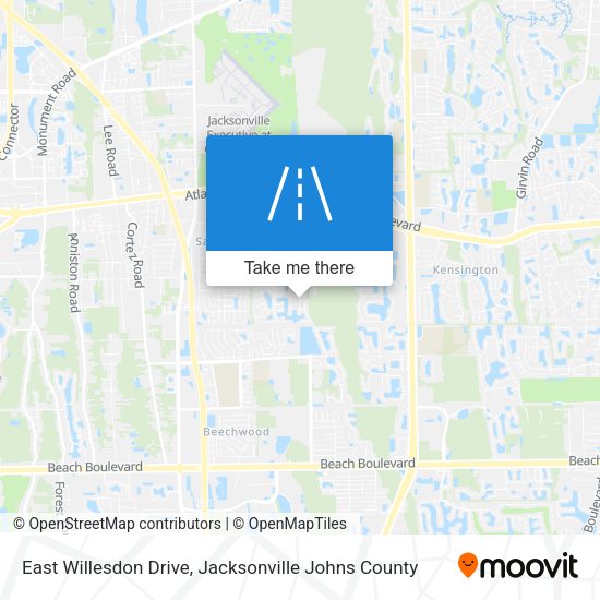 Mapa de East Willesdon Drive