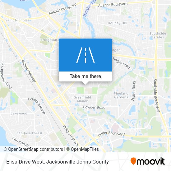 Elisa Drive West map