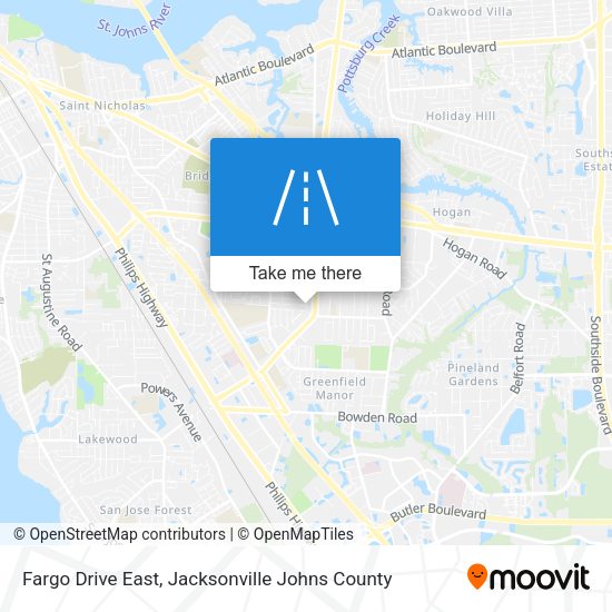 Fargo Drive East map