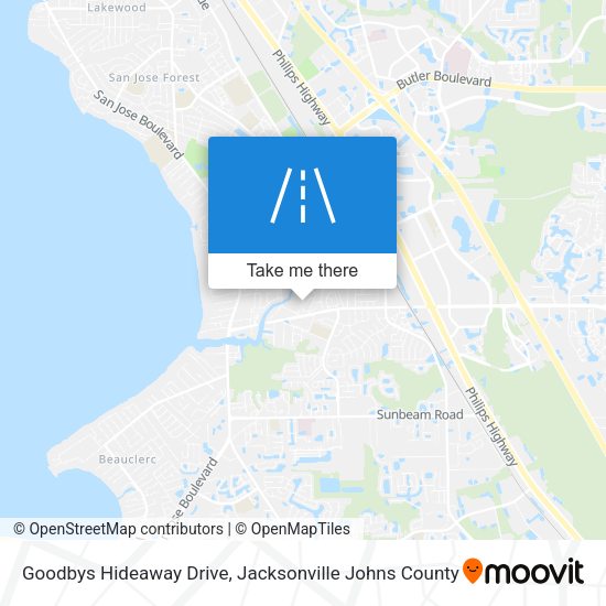 Goodbys Hideaway Drive map