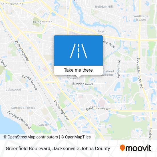 Greenfield Boulevard map