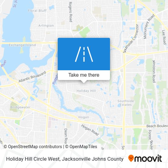 Holiday Hill Circle West map