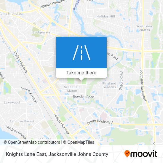 Knights Lane East map