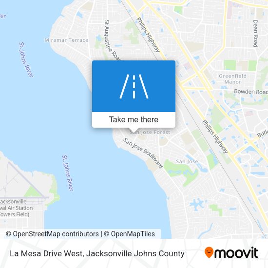 La Mesa Drive West map