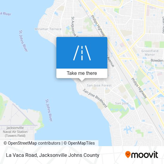 Mapa de La Vaca Road