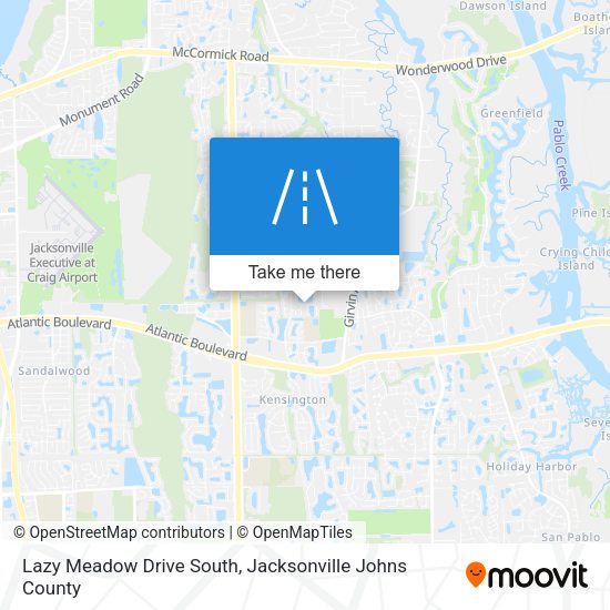 Lazy Meadow Drive South map
