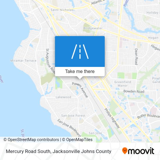 Mercury Road South map