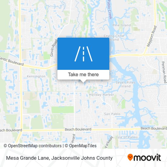Mesa Grande Lane map