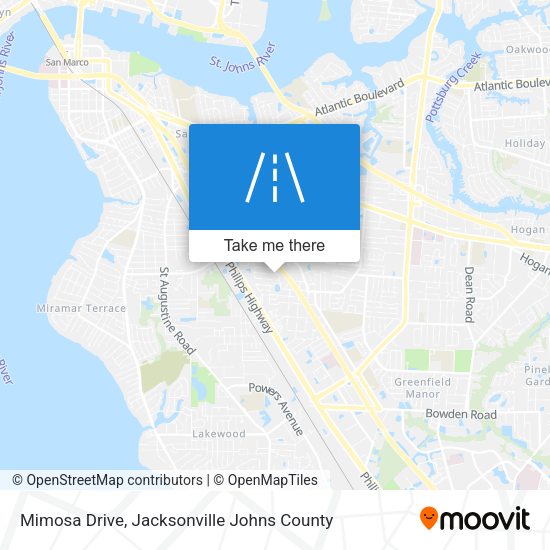 Mimosa Drive map