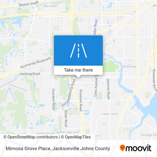 Mimosa Grove Place map
