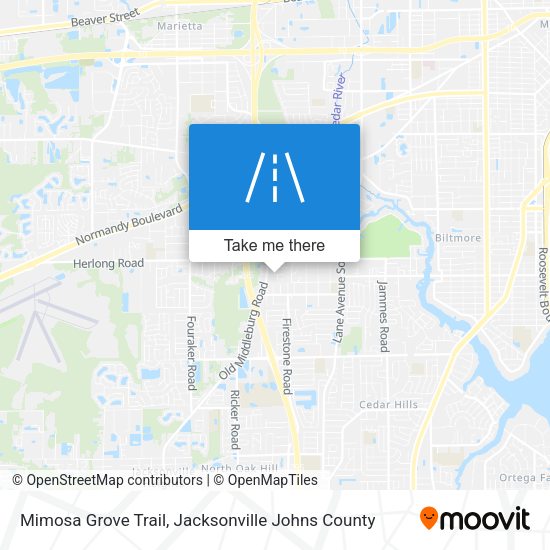 Mimosa Grove Trail map