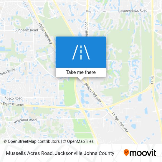Mussells Acres Road map