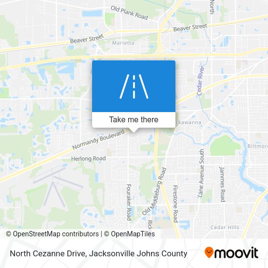 North Cezanne Drive map