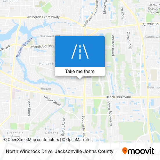 North Windrock Drive map