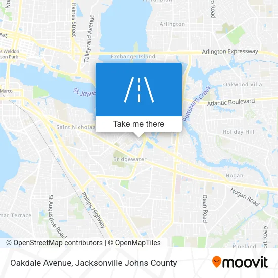 Mapa de Oakdale Avenue