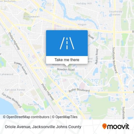 Oriole Avenue map