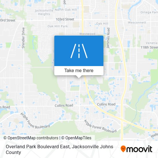 Overland Park Boulevard East map
