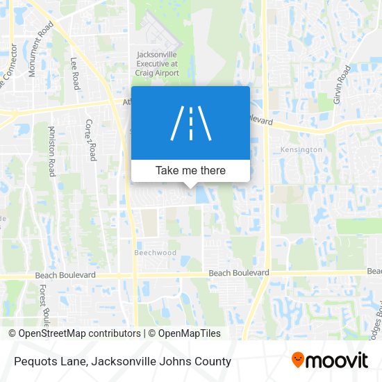 Pequots Lane map