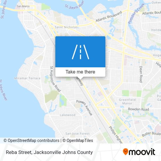 Reba Street map
