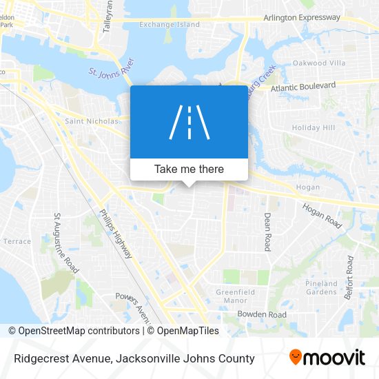 Mapa de Ridgecrest Avenue