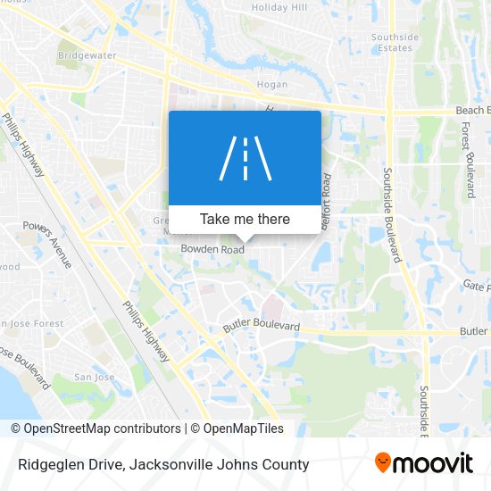 Ridgeglen Drive map