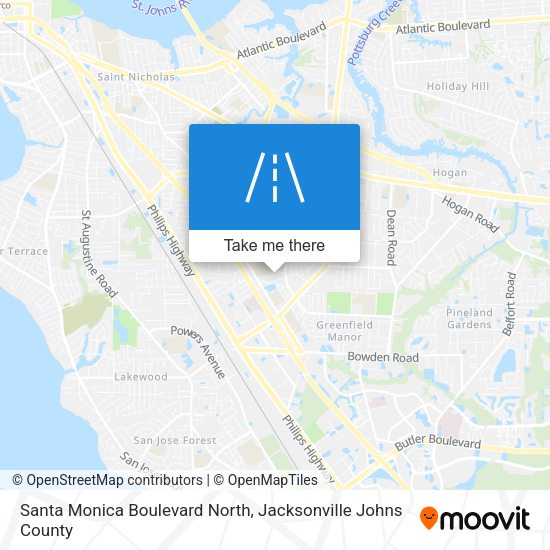 Santa Monica Boulevard North map