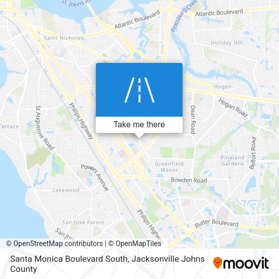 Santa Monica Boulevard South map
