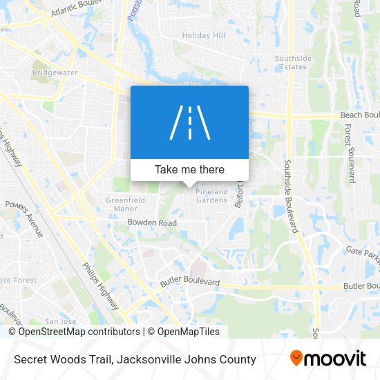Mapa de Secret Woods Trail