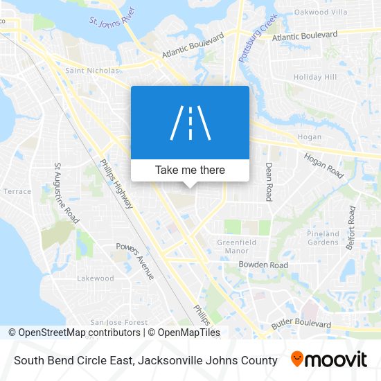 South Bend Circle East map