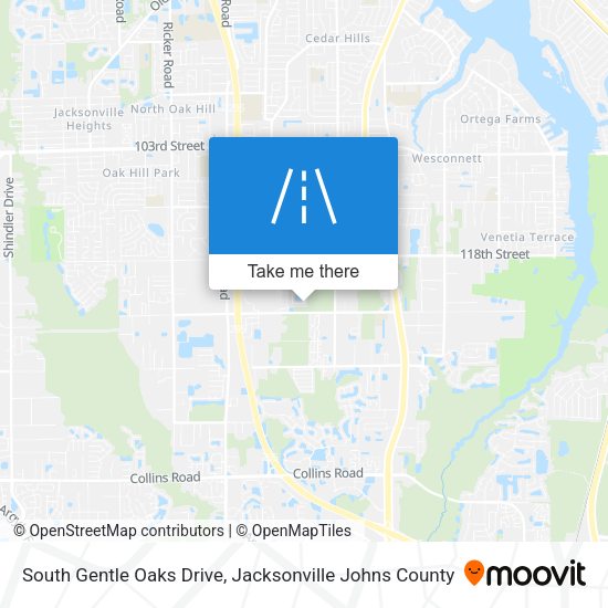 Mapa de South Gentle Oaks Drive