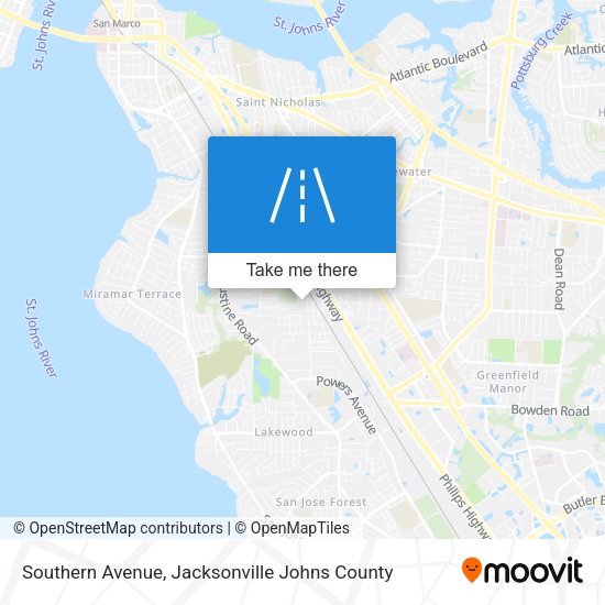 Southern Avenue map