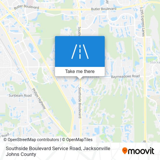 Southside Boulevard Service Road map