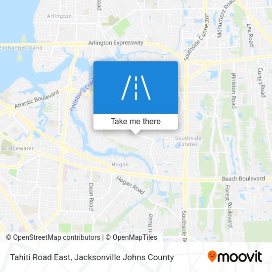 Tahiti Road East map