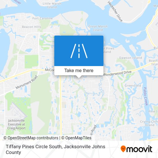 Tiffany Pines Circle South map