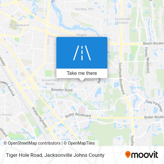 Tiger Hole Road map