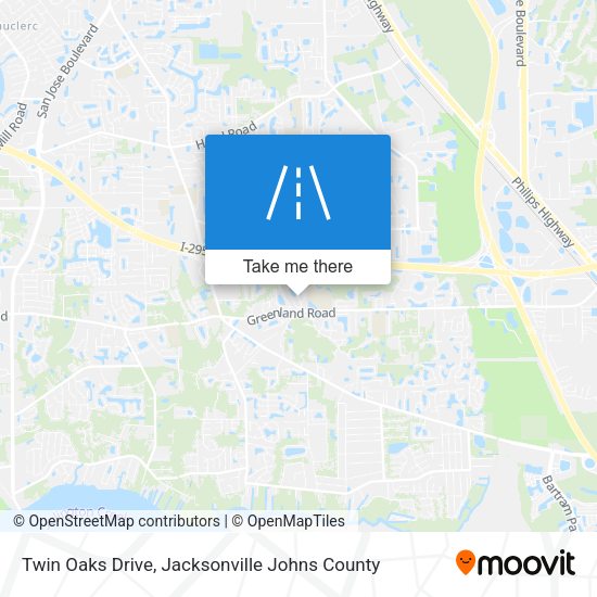 Twin Oaks Drive map