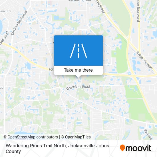 Wandering Pines Trail North map