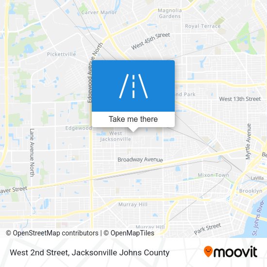 West 2nd Street map