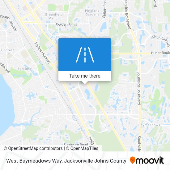 Mapa de West Baymeadows Way