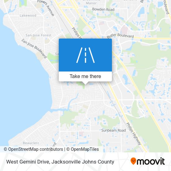 Mapa de West Gemini Drive