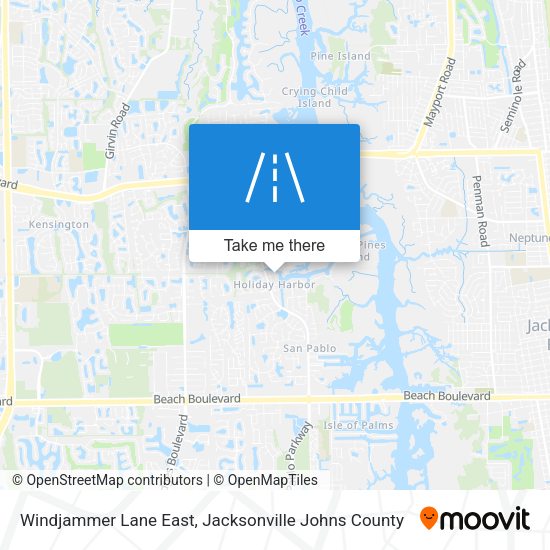 Windjammer Lane East map