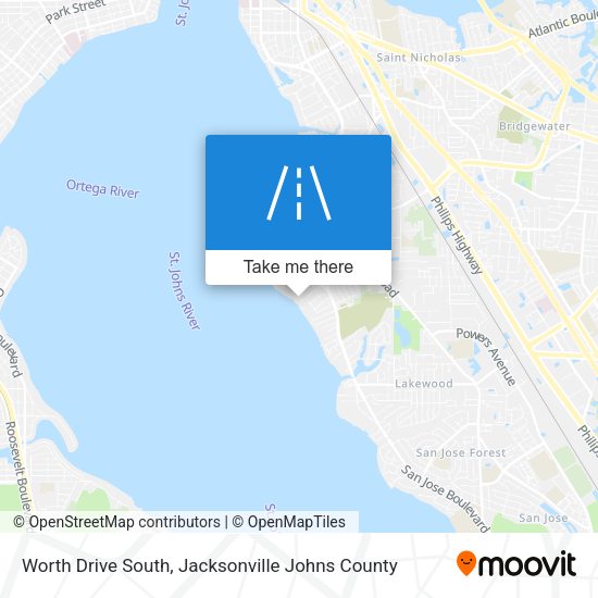 Worth Drive South map
