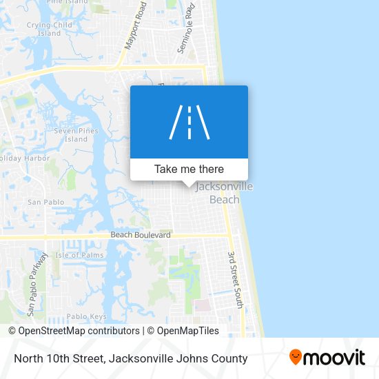 North 10th Street map