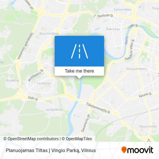 Planuojamas Tiltas Į Vingio Parką map